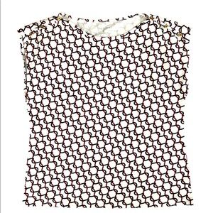 Talbots Sailor Rope Print Scoop Neck Blouse